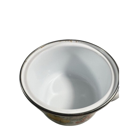 Vintage GMI Enamelware 3 Piece Pot Set w/Lids - Fruit Design - Great Condition - Picture 13 of 16